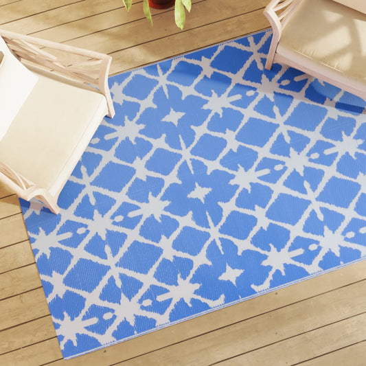 Outdoor Carpet ARAKIL Blue and White 140x200 cm PP
