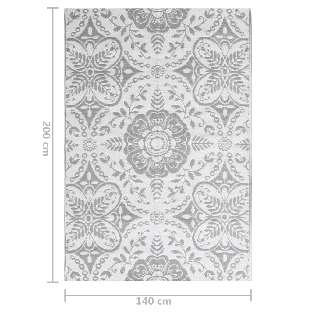 Outdoor Rug ARAKIL Light grey 140x200 cm PP