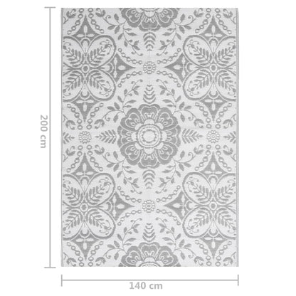 Outdoor Rug ARAKIL Light grey 140x200 cm PP