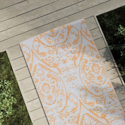 Outdoor Carpet ARAKIL Orange and White 80x250 cm PP