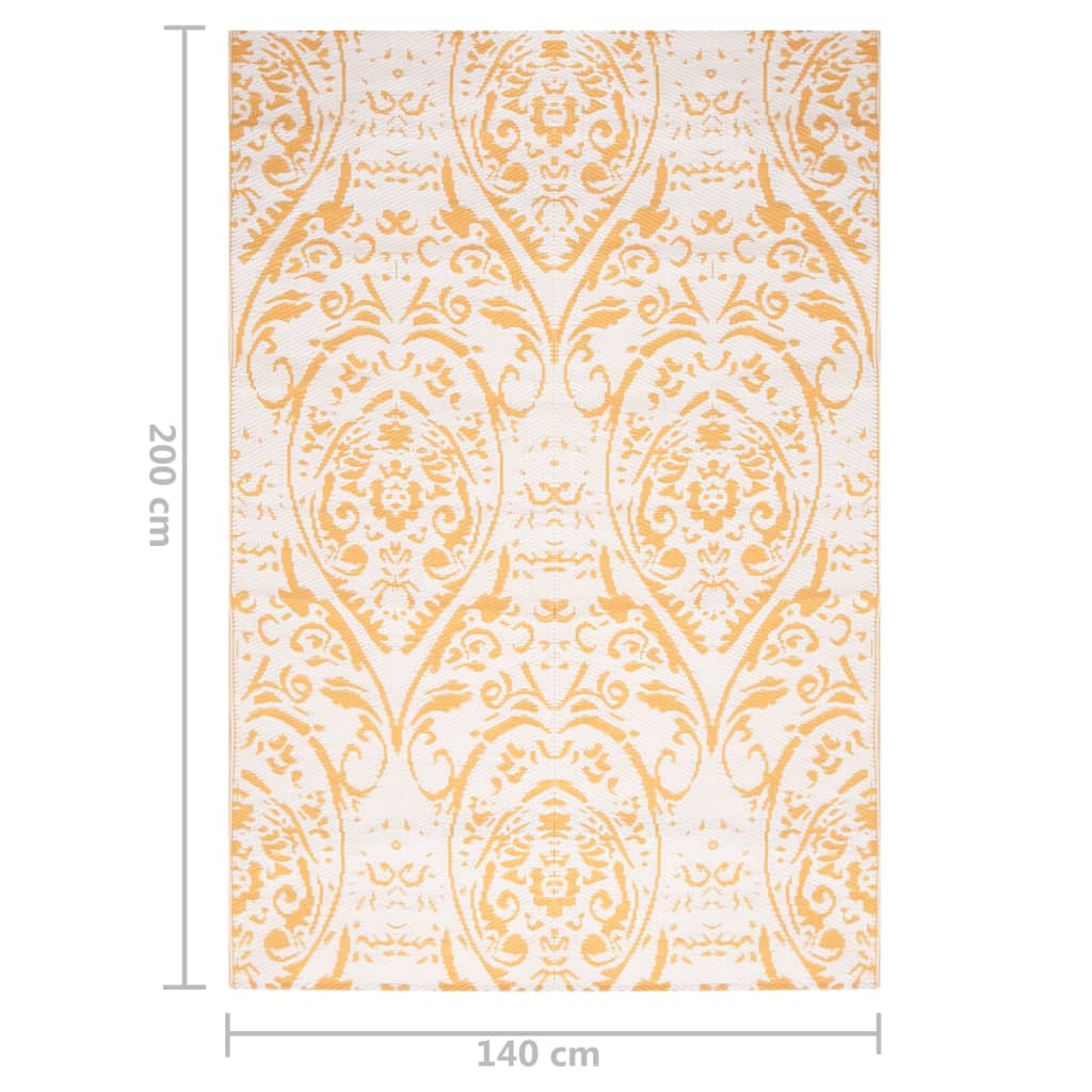Outdoor Rug ARAKIL Yellow 140x200 cm PP