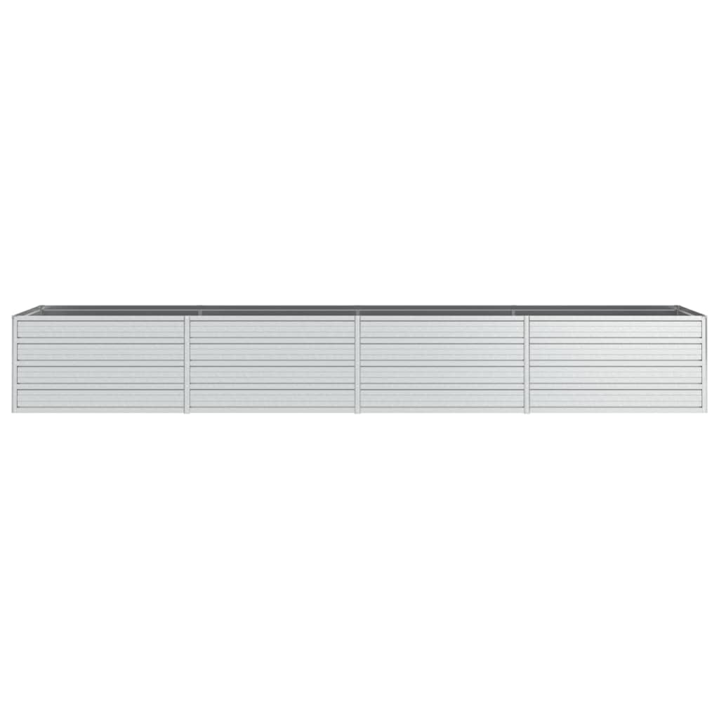 Garden Raised Bed 320x80x45 cm Galvanized Steel Silver