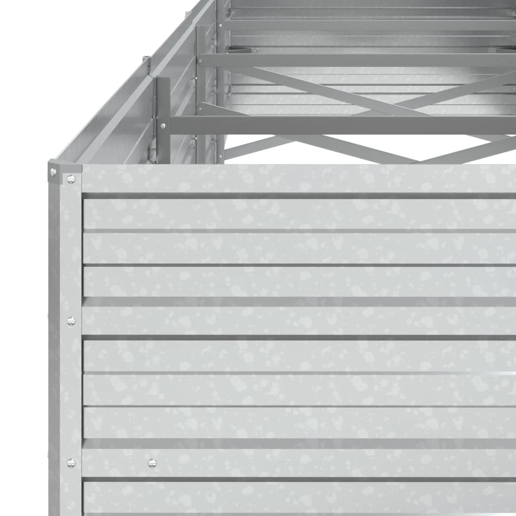Garden Raised Bed 320x80x45 cm Galvanized Steel Silver