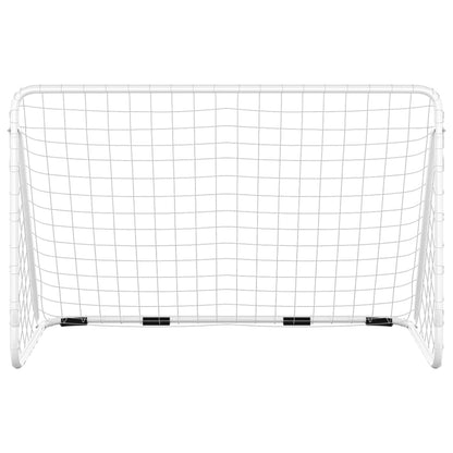 Football Goal with Net White 180x90x120 cm Steel
