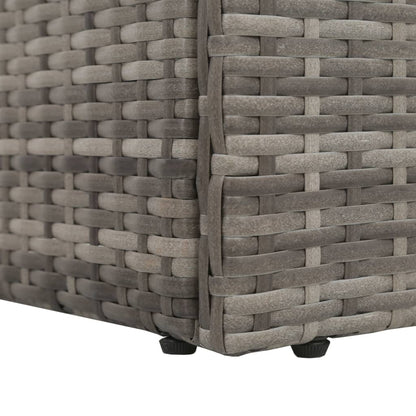 Outdoor Lounge Bed with Cushion & Pillows Poly Rattan Grey