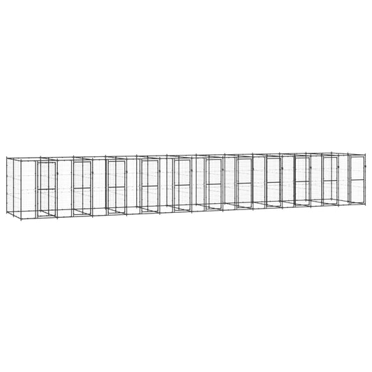 Outdoor Dog Kennel Steel 26.62 m²
