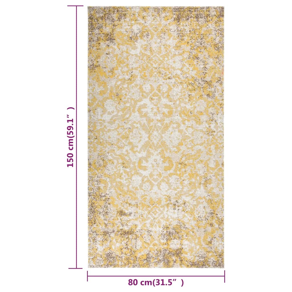 Outdoor Rug Flatweave 80x150 cm Yellow