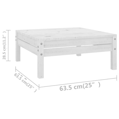 10 Piece Garden Lounge Set Solid Wood Pine White