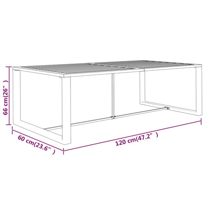 Outdoor Dining Table Anthracite 120x60x66 cm Aluminium
