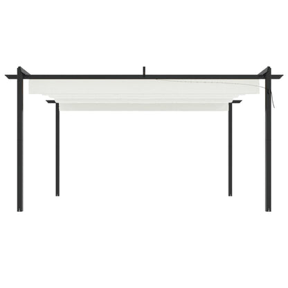 Garden Gazebo with Retractable Roof 4x3 m Cream