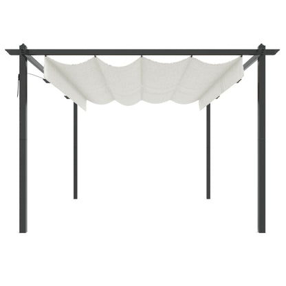 Garden Gazebo with Retractable Roof 4x3 m Cream