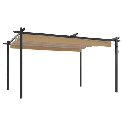 Garden Gazebo with Retractable Roof 4x3 m Taupe