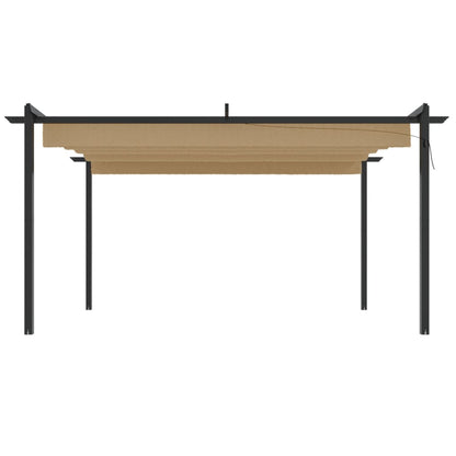 Garden Gazebo with Retractable Roof 4x3 m Taupe