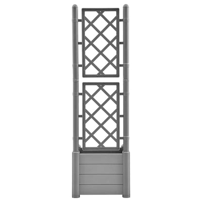 Garden Planter with Trellis 43x43x142 cm PP Stone Grey