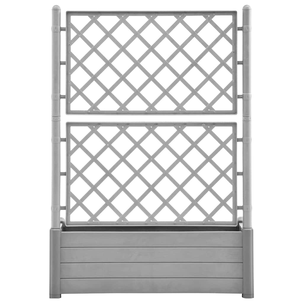 Garden Planter with Trellis 100x43x142 cm PP Stone Grey