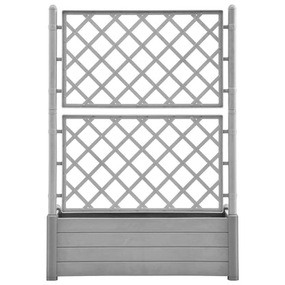 Garden Planter with Trellis 100x43x142 cm PP Stone Grey