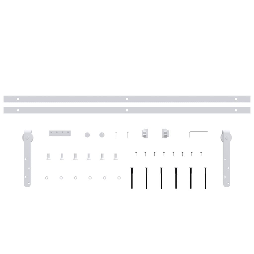 Mini Sliding Cabinet Door Kit Carbon Steel White 200 cm