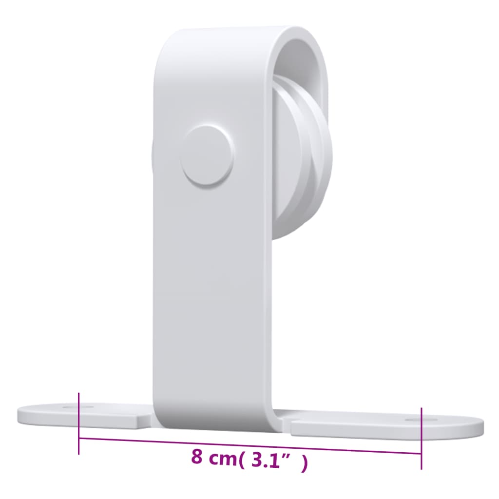 Mini Sliding Cabinet Door Kit Carbon Steel White 152 cm