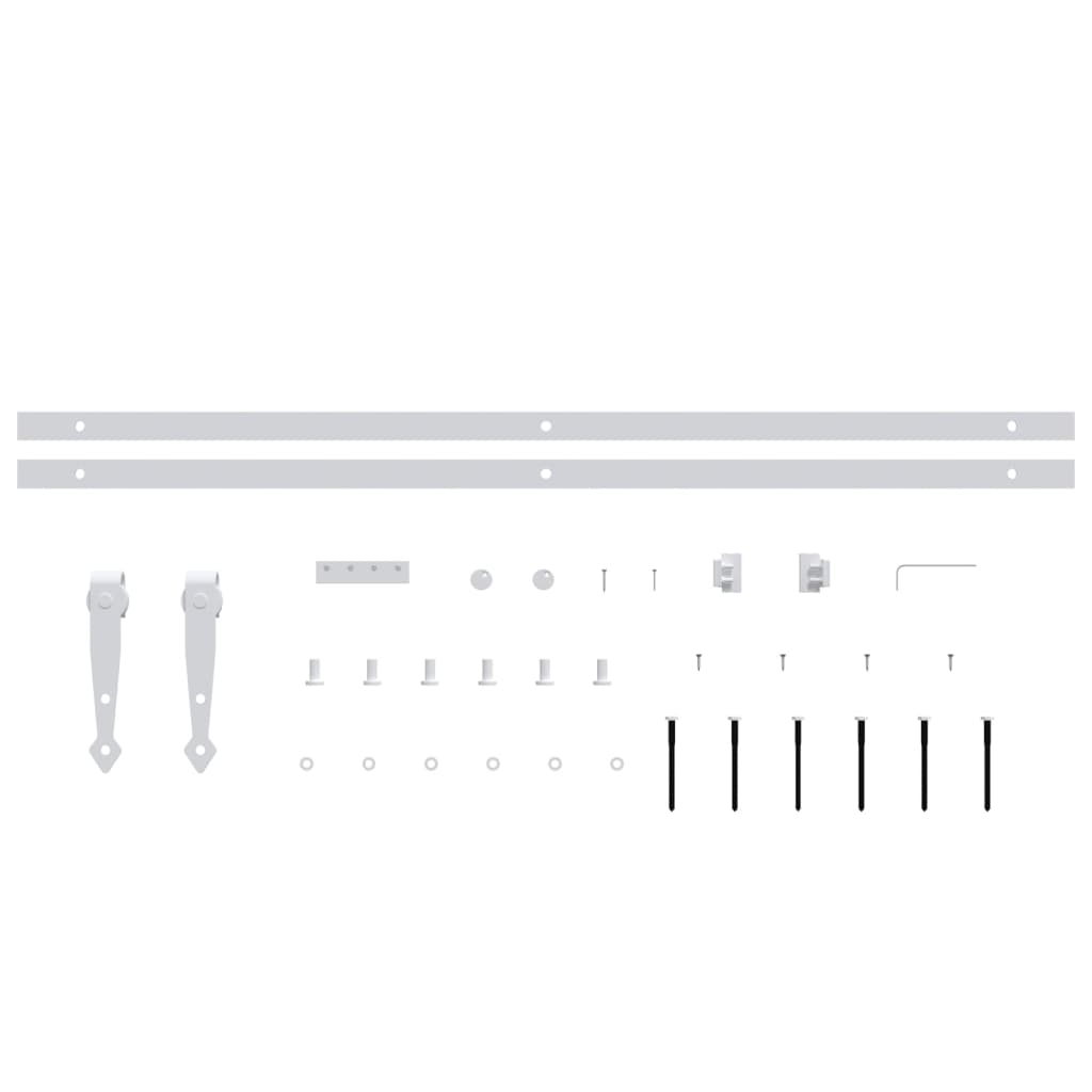 Mini Sliding Cabinet Door Kit Carbon Steel White 183 cm