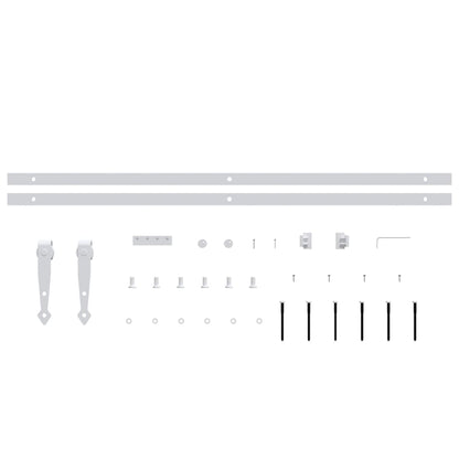 Mini Sliding Cabinet Door Kit Carbon Steel White 183 cm