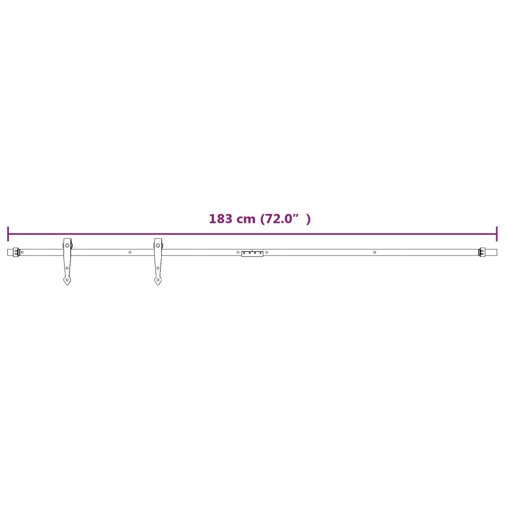 Mini Sliding Cabinet Door Kit Carbon Steel White 183 cm