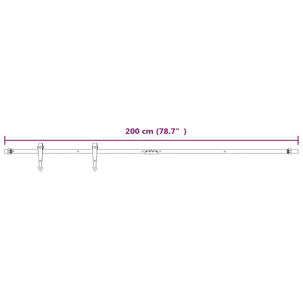 Mini Sliding Cabinet Door Kit Carbon Steel White 200 cm