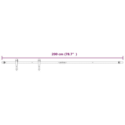 Mini Sliding Cabinet Door Kit Carbon Steel White 200 cm