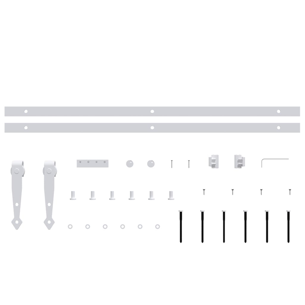 Mini Sliding Cabinet Door Kit Carbon Steel White 152 cm
