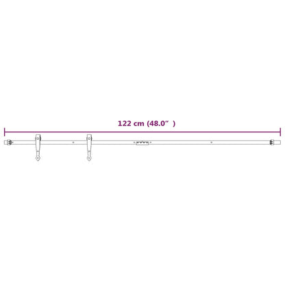 Mini Sliding Cabinet Door Kit Carbon Steel White 122 cm
