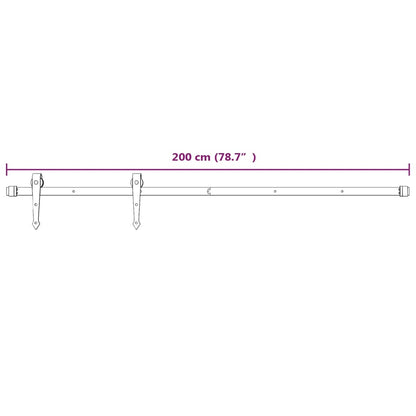 Sliding Door Hardware Kit 200 cm Steel White