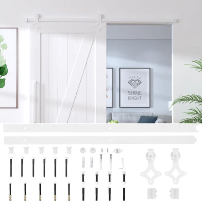 Sliding Door Hardware Kit 200 cm Steel White