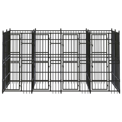 Outdoor Dog Kennel Steel 7.37 m²