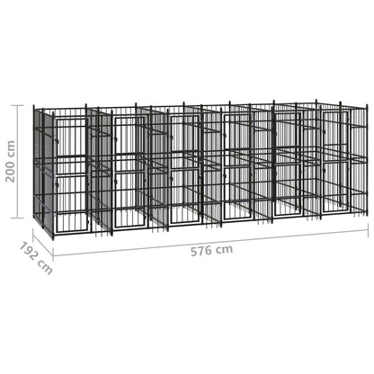 Outdoor Dog Kennel Steel 11.06 m²