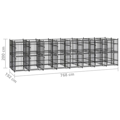 Outdoor Dog Kennel Steel 14.75 m²