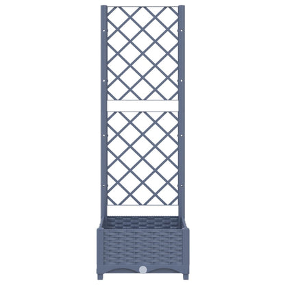 Garden Planter with Trellis Blue Grey 40x40x121.5 cm PP