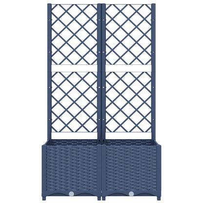 Garden Planter with Trellis Blue Grey 80x40x136 cm PP