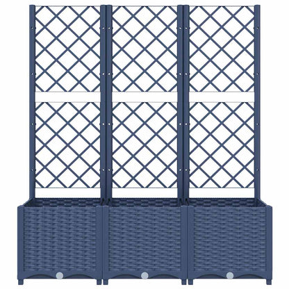 Garden Planter with Trellis Blue Grey 120x40x136 cm PP