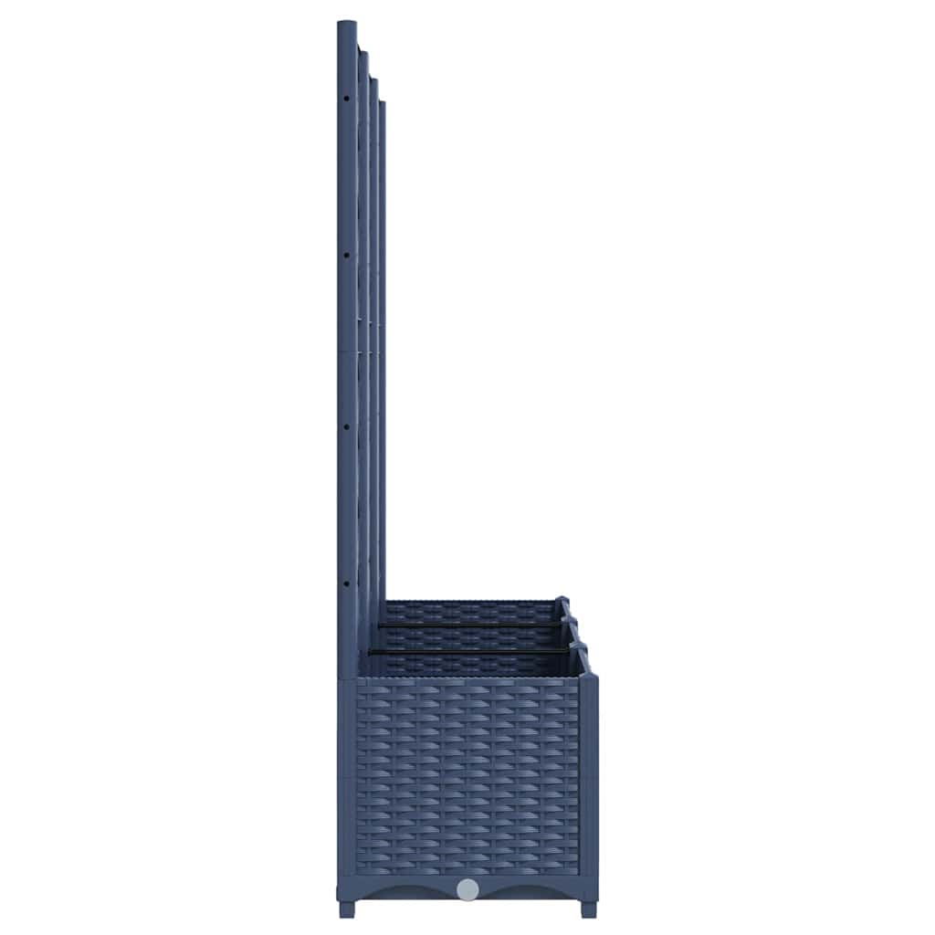 Garden Planter with Trellis Blue Grey 120x40x136 cm PP