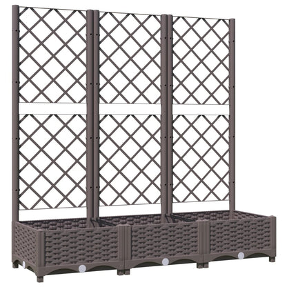 Garden Planter with Trellis Brown 120x40x121.5 cm PP