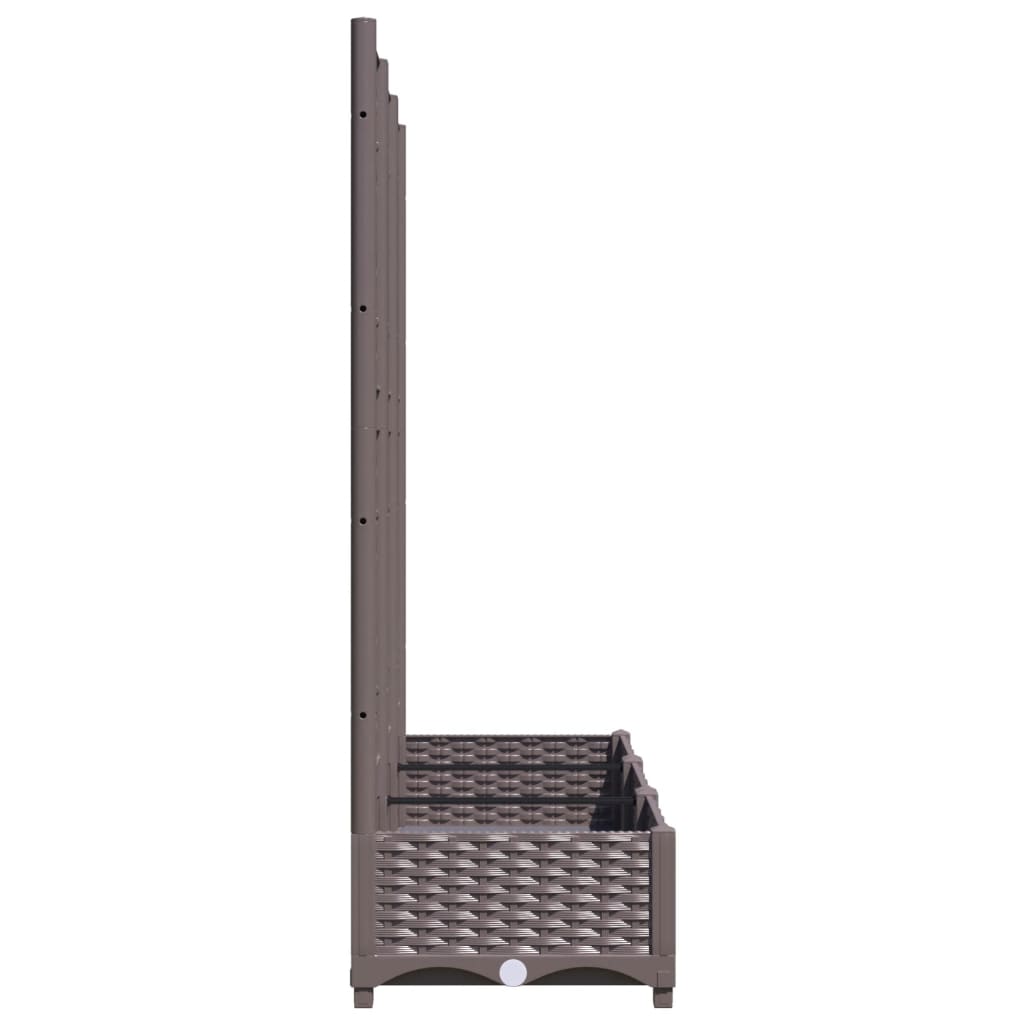 Garden Planter with Trellis Brown 120x40x121.5 cm PP