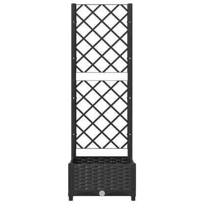 Garden Planter with Trellis Black 40x40x121.5 cm PP