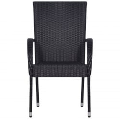 3 Piece Outdoor Dining Set Black