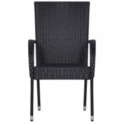 5 Piece Outdoor Dining Set Black