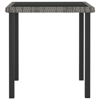 5 Piece Outdoor Dining Set with Cushions Poly Rattan Grey