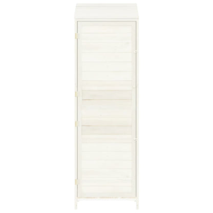 Garden Shed White 55x52x174.5 cm Solid Wood Fir