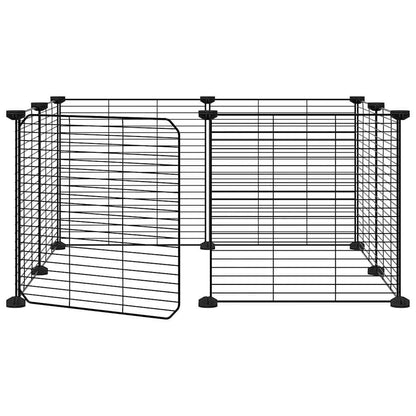 8-Panel Pet Cage with Door Black 35x35 cm Steel