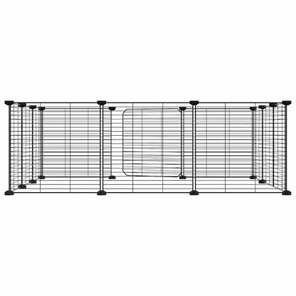 12-Panel Pet Cage with Door Black 35x35 cm Steel
