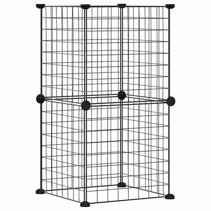 8-Panel Pet Cage Black 35x35 cm Steel