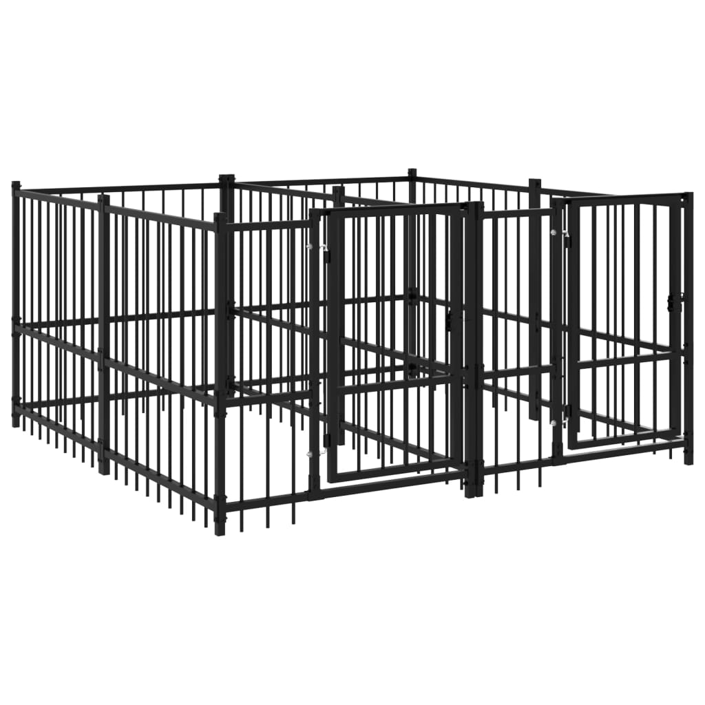Outdoor Dog Kennel Steel 3.75 m²