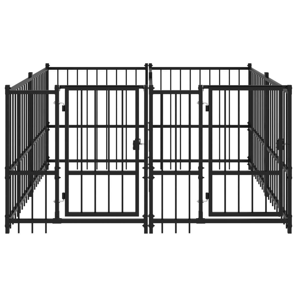 Outdoor Dog Kennel Steel 3.75 m²